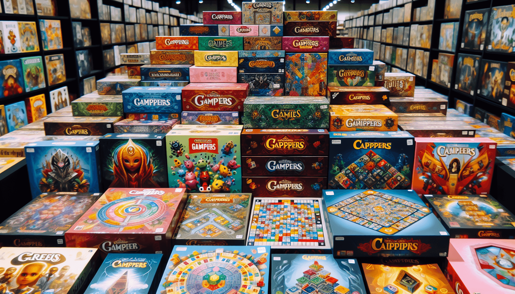Stack of board games