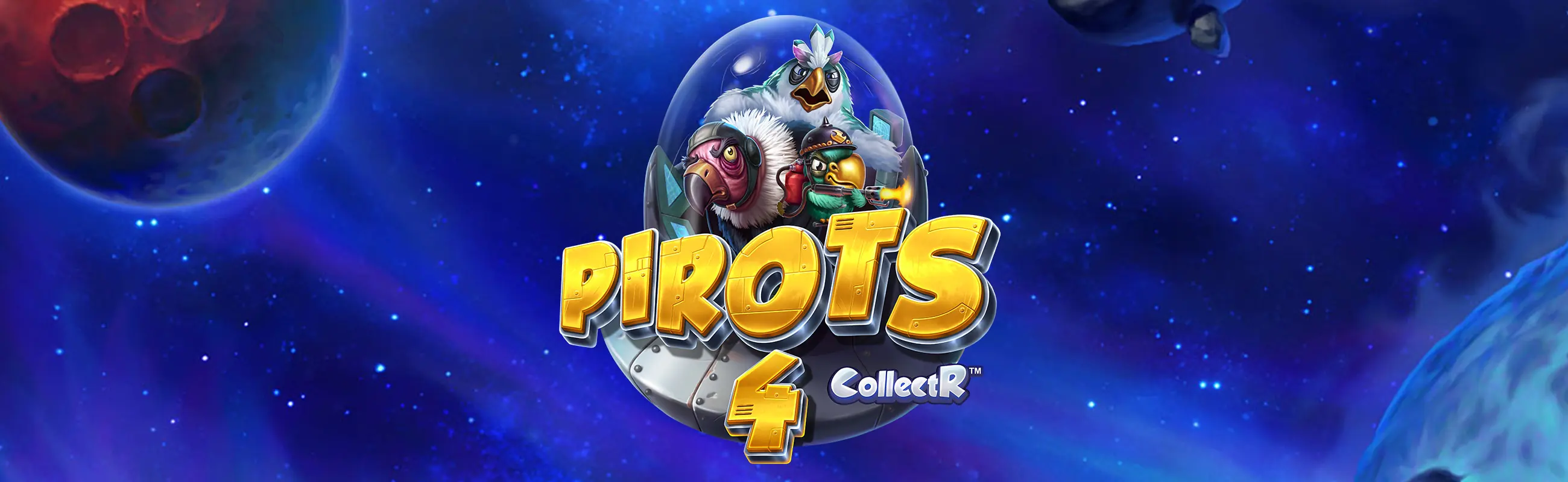 Pirots 4 space-themed promotional banner