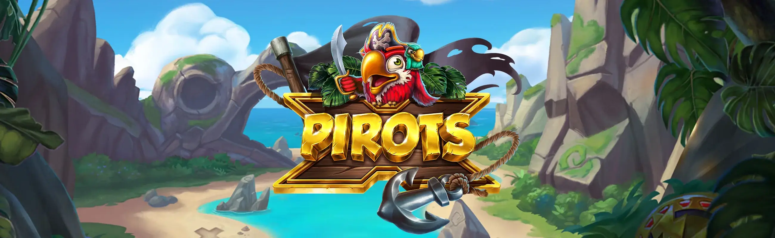 Pirots X pirate and treasure-themed promotional banner